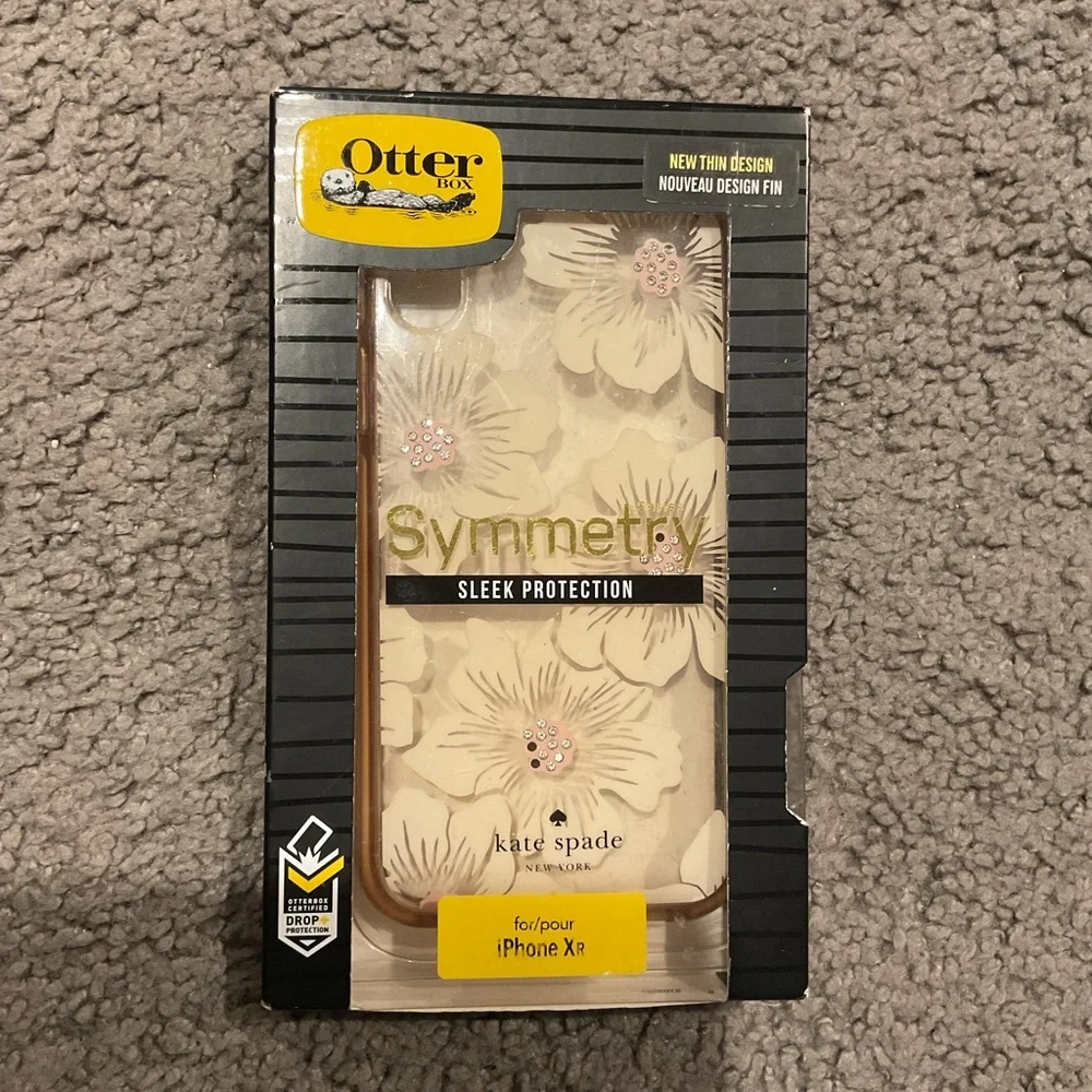 NWT OtterBox Symmetry iPhone XR Phone Case - Beige Floral Crystal Gift
